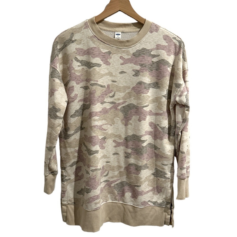 Old Navy Tunic Sweatshirt (Neutral Camo, Size XS)